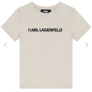 KARL LAGERFELD Boys Beige Logo T-Shirt